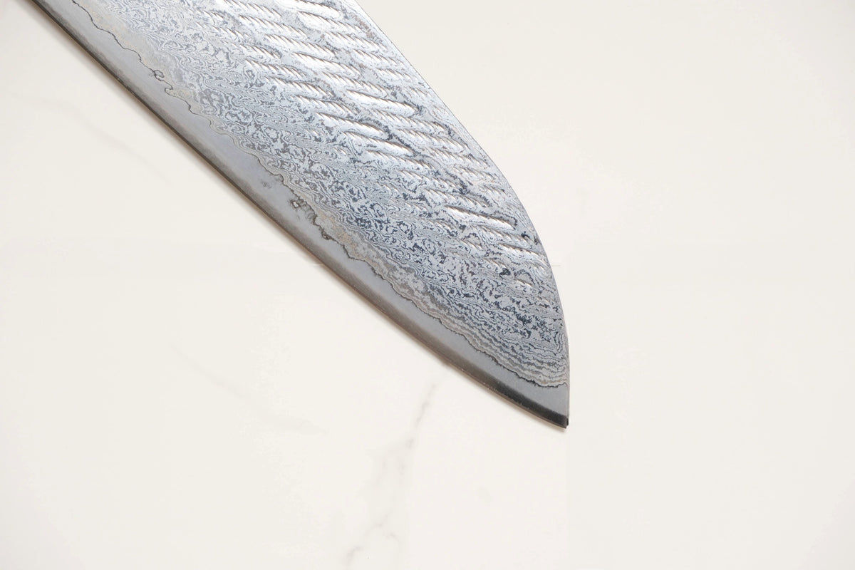 Tsunehisa Ginsan Santoku - Nawame Damascus 165mm