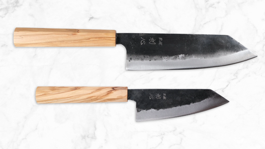 Hatsukokoro Aogami #2 - Bıçak Seti (Bunka + Ko Bunka) Zeytin
