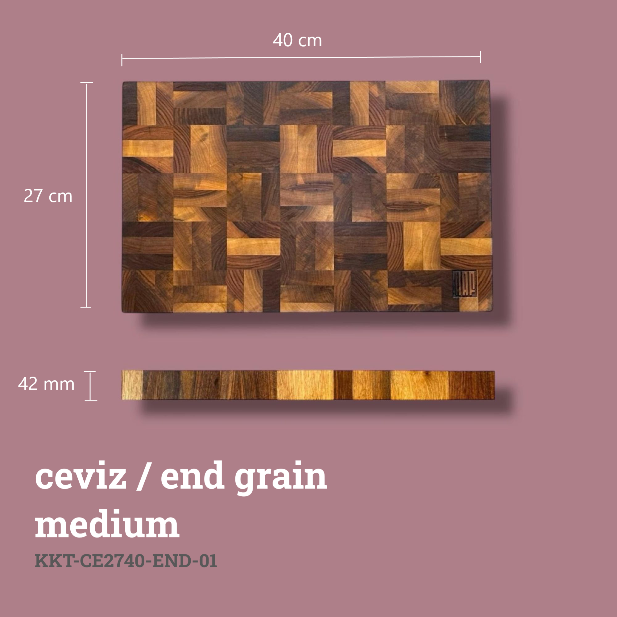 End Grain Kesme Tahtası - Ceviz