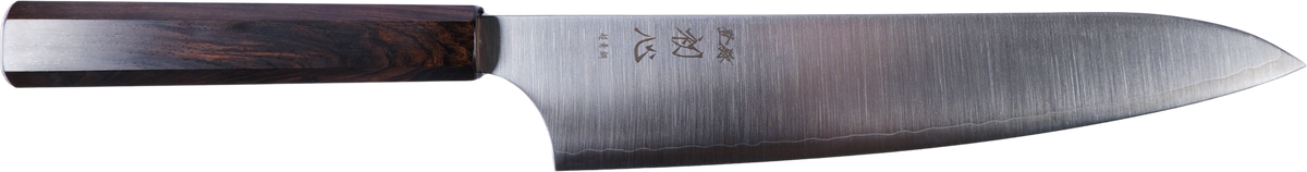 Hatsukokoro Aogami Super Gyuto - Migaki 210mm - Abanoz bıçak anatomisi: ağız, sırt, sap ve tang bölümleri