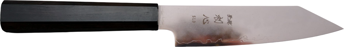 Hatsukokoro Hikari SLD Kiritsuke Petty - Mirror 125mm bıçak anatomisi: ağız, sırt, sap ve tang bölümleri