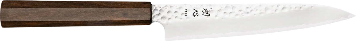 Hatsukokoro VG-10 Petty Hayabusa - Tsuchime 150mm bıçak anatomisi: ağız, sırt, sap ve tang bölümleri