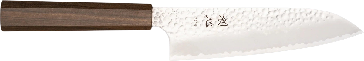 Hatsukokoro VG-10 Santoku - Tsuchime 180mm bıçak anatomisi: ağız, sırt, sap ve tang bölümleri