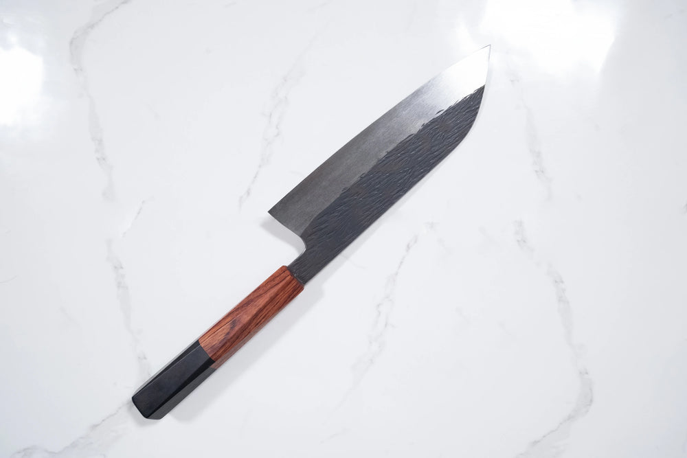 Isamitsu White 1 Black Chisel Santoku 180mm