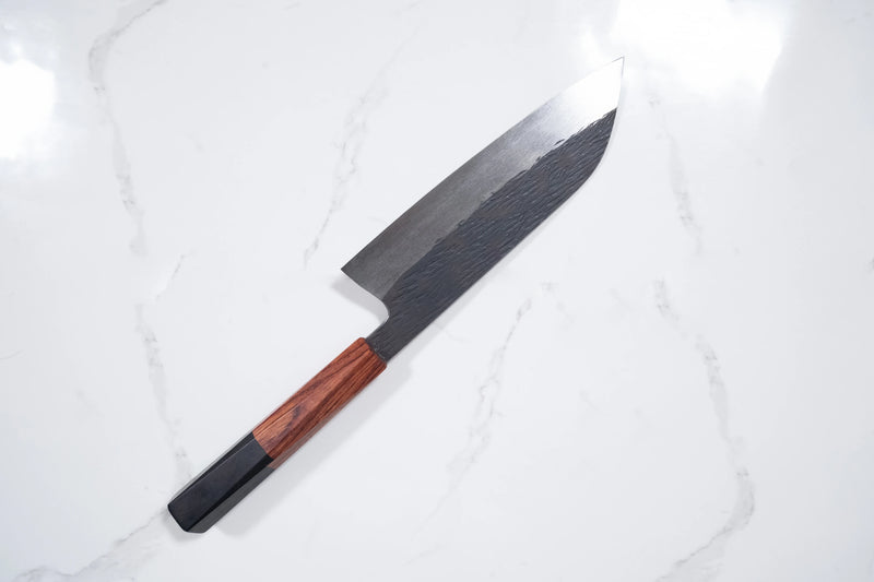 Isamitsu White 1 Black Chisel Santoku 180mm