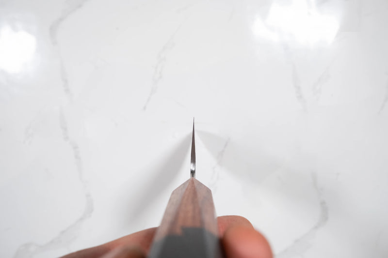 Isamitsu White 1 Black Chisel Santoku 180mm