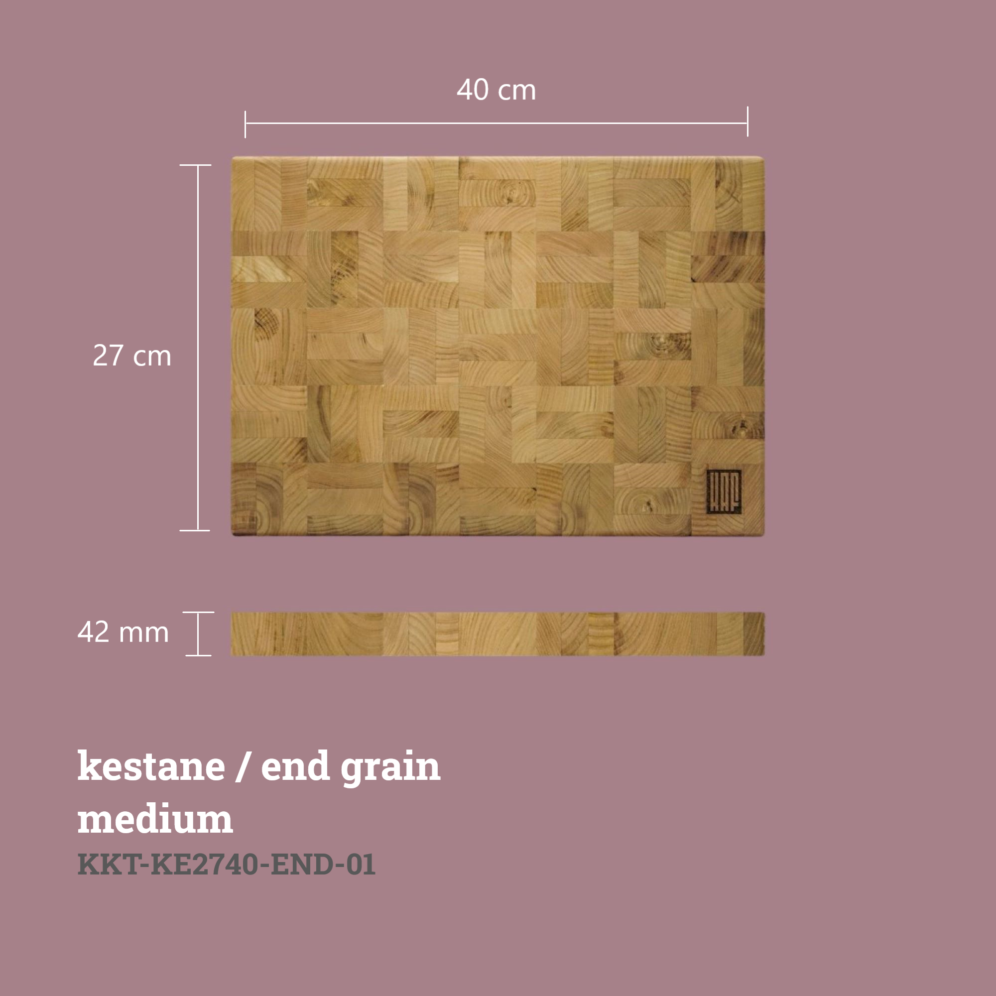 End Grain Kesme Tahtası - Kestane