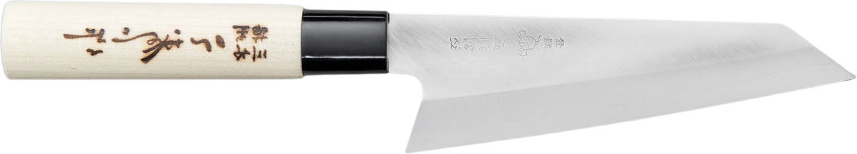 Misuzu SKS93 Bunka - Migaki Kasumi 160mm bıçak anatomisi: ağız, sırt, sap ve tang bölümleri