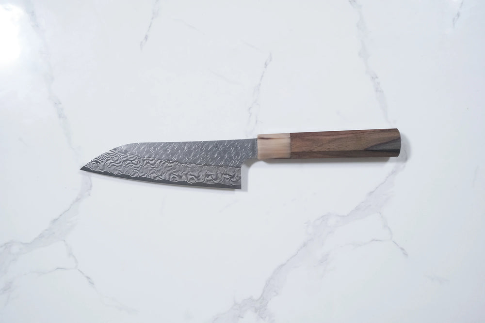 Nigara SG STRIX Ko-Santoku - Tsuchime Damascus