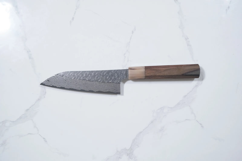 Nigara SG STRIX Ko-Santoku - Tsuchime Damascus