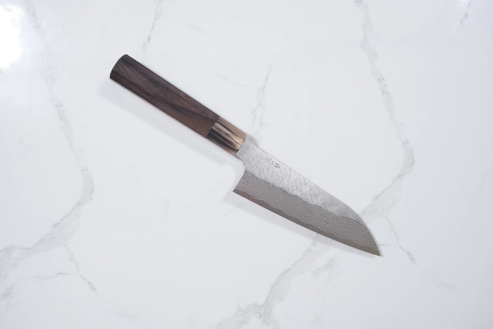 Nigara SG STRIX Ko-Santoku - Tsuchime Damascus