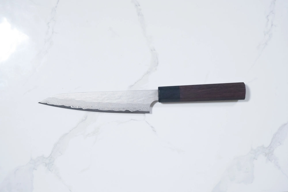 Nigara VG XEOS Petty - Tsuchime Damascus 150mm (Kahverengi)