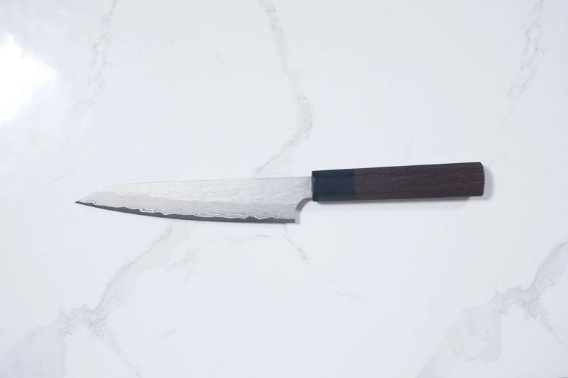Nigara VG XEOS Petty - Tsuchime Damascus 150mm (Kahverengi)