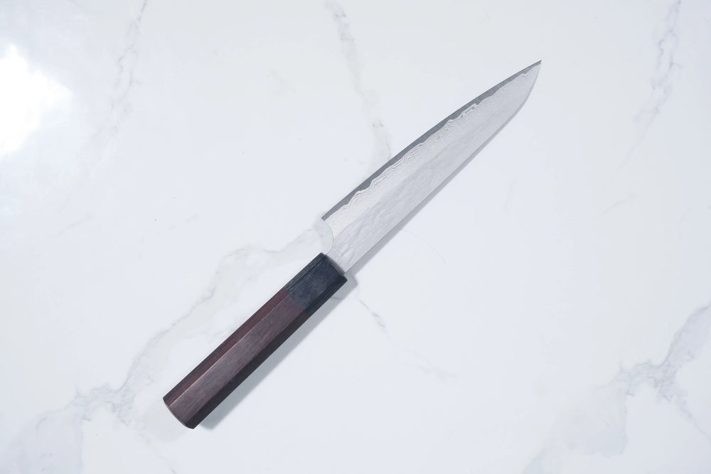Nigara VG XEOS Petty - Tsuchime Damascus 150mm (Kahverengi)