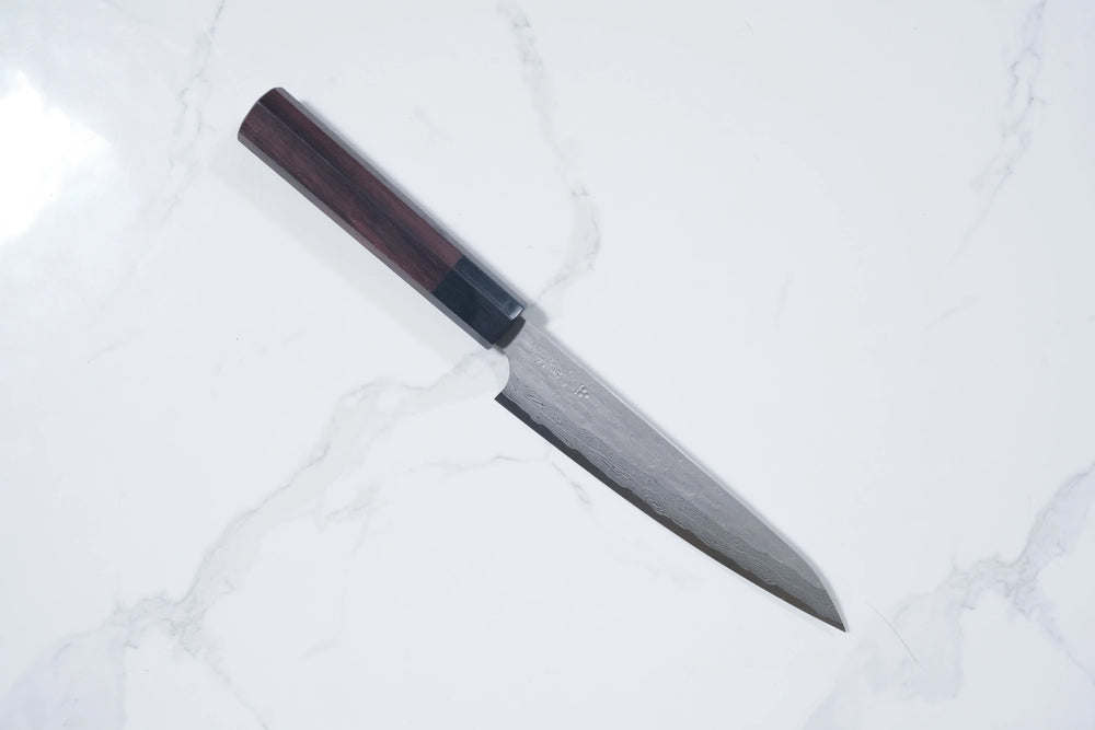 Nigara VG XEOS Petty - Tsuchime Damascus 150mm (Kahverengi)