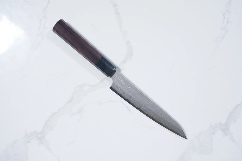 Nigara VG XEOS Petty - Tsuchime Damascus 150mm (Kahverengi)