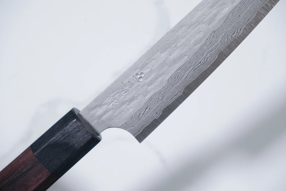Nigara VG XEOS Petty - Tsuchime Damascus 150mm (Kahverengi)