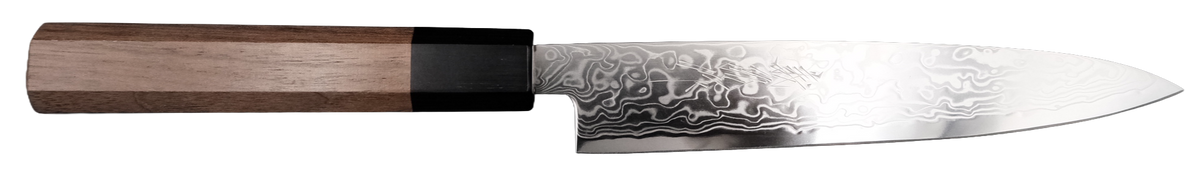 Yoshihiro Ginsan Petty 150mm - Suminagashi bıçak anatomisi: ağız, sırt, sap ve tang bölümleri