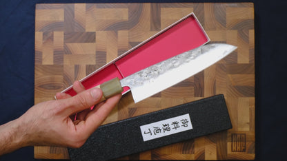 Tsunehisa SW Santoku - Washiji Damascus 165mm