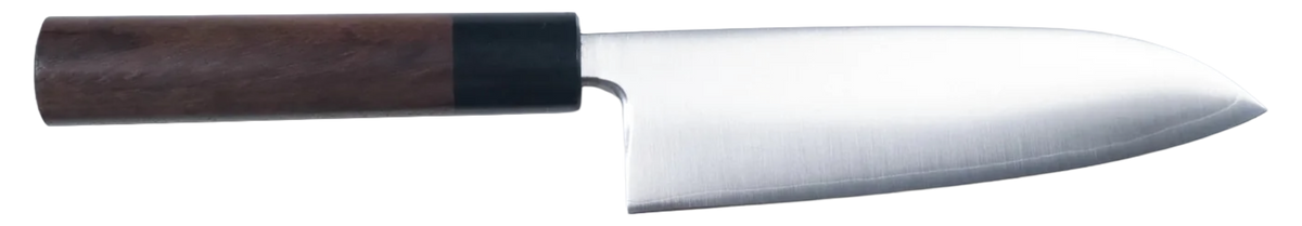 Tsunehisa SRS13 Santoku - Migaki 165mm bıçak anatomisi: ağız, sırt, sap ve tang bölümleri