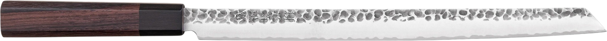 Suncraft ZDP-189 Slicing Blade - Tsuchime Migaki 300mm bıçak anatomisi: ağız, sırt, sap ve tang bölümleri
