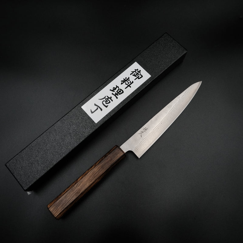 Tsunehisa 440C Petty - Tsuchime Damascus 150mm — Japon el yapımı mutfak bıçağı
