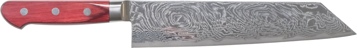 Tsunehisa AUS-10 Kiritsuke - Damascus 210mm bıçak anatomisi: ağız, sırt, sap ve tang bölümleri