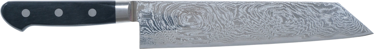 Tsunehisa AUS-10 Kiritsuke - Nami Damascus 210mm bıçak anatomisi: ağız, sırt, sap ve tang bölümleri
