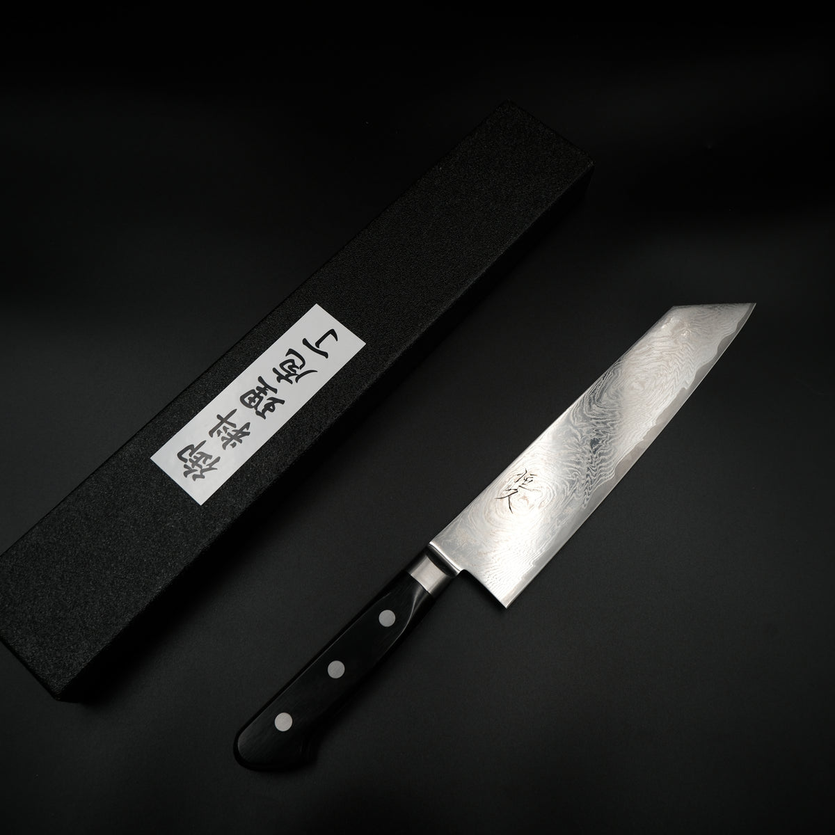 Tsunehisa AUS-10 Kiritsuke - Nami Damascus 210mm siyah sap