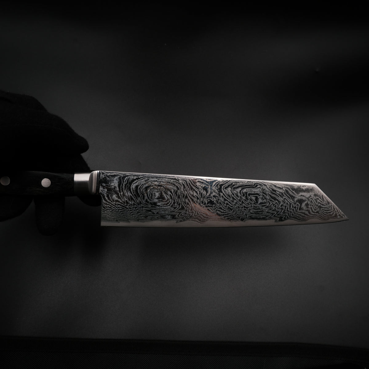 Tsunehisa AUS-10 Kiritsuke - Nami Damascus 210mm siyah sap