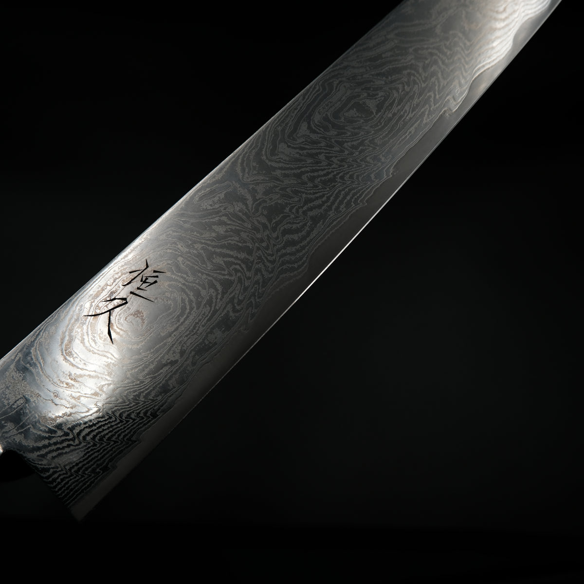 Tsunehisa AUS-10 Kiritsuke - Nami Damascus 210mm siyah sap