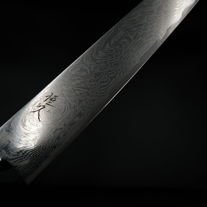 Tsunehisa AUS-10 Kiritsuke - Nami Damascus 210mm siyah sap