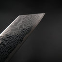 Tsunehisa AUS-10 Kiritsuke - Nami Damascus 210mm siyah sap — görsel 4