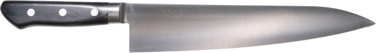 Tsunehisa AUS-8 Gyuto - 270mm bıçak anatomisi: ağız, sırt, sap ve tang bölümleri