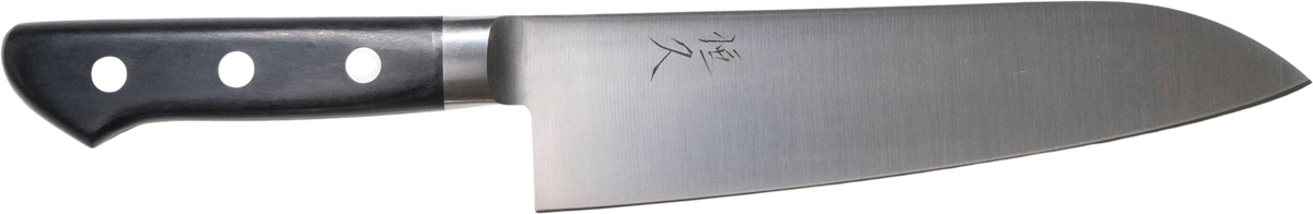 Tsunehisa AUS-8 Santoku - 180mm bıçak anatomisi: ağız, sırt, sap ve tang bölümleri