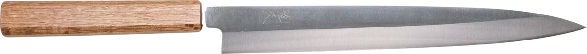 Tsunehisa AUS-8 Yanagiba - 270mm bıçak anatomisi: ağız, sırt, sap ve tang bölümleri