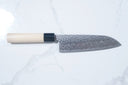 Tsunehisa Ginsan Santoku - Tsuchime Damascus 165mm (Siyah Bilezik) — görsel 1