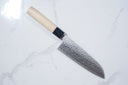 Tsunehisa Ginsan Santoku - Tsuchime Damascus 165mm (Siyah Bilezik) — görsel 9