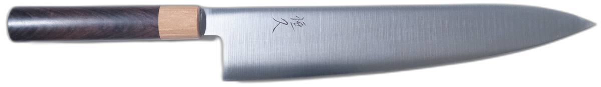 Tsunehisa VG-1 Gyuto - Migaki 270mm bıçak anatomisi: ağız, sırt, sap ve tang bölümleri
