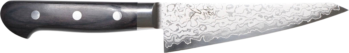 Tsunehisa VG-10 Honesuki - Damascus 150mm bıçak anatomisi: ağız, sırt, sap ve tang bölümleri