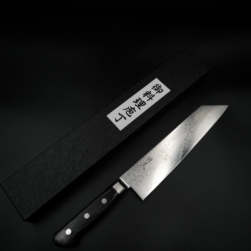 Tsunehisa VG-10 Kiritsuke - Damascus 210mm siyah sap
