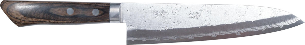Masutani Sekko VG-10 Gyuto - Nashiji 180mm bıçak anatomisi: ağız, sırt, sap ve tang bölümleri