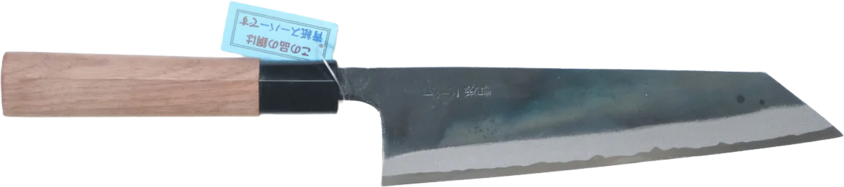Zakuri Aogami Super Bunka - Kurouchi 180mm bıçak anatomisi: ağız, sırt, sap ve tang bölümleri