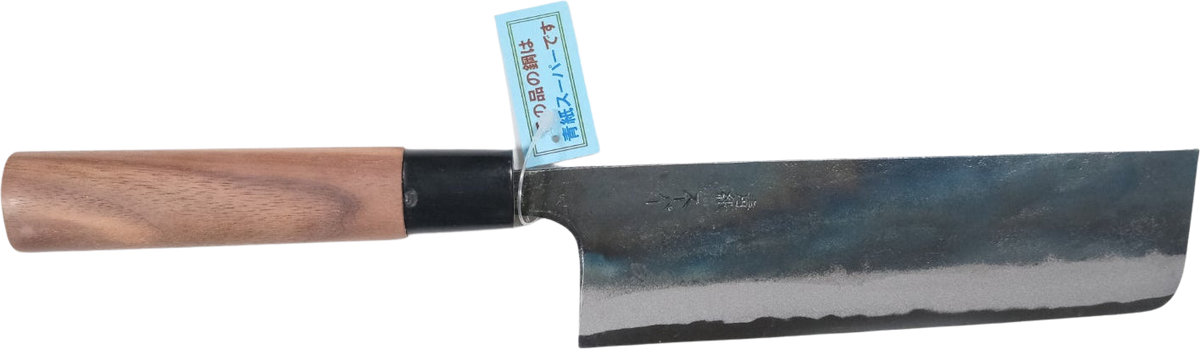 Zakuri Aogami Super Nakiri - Kurouchi 165mm bıçak anatomisi: ağız, sırt, sap ve tang bölümleri